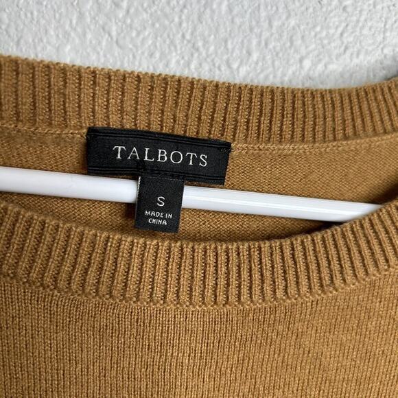 Talbots Sweater Women Size Small Brown Lambswool Blend Side Button Pullover - Picture 4 of 6